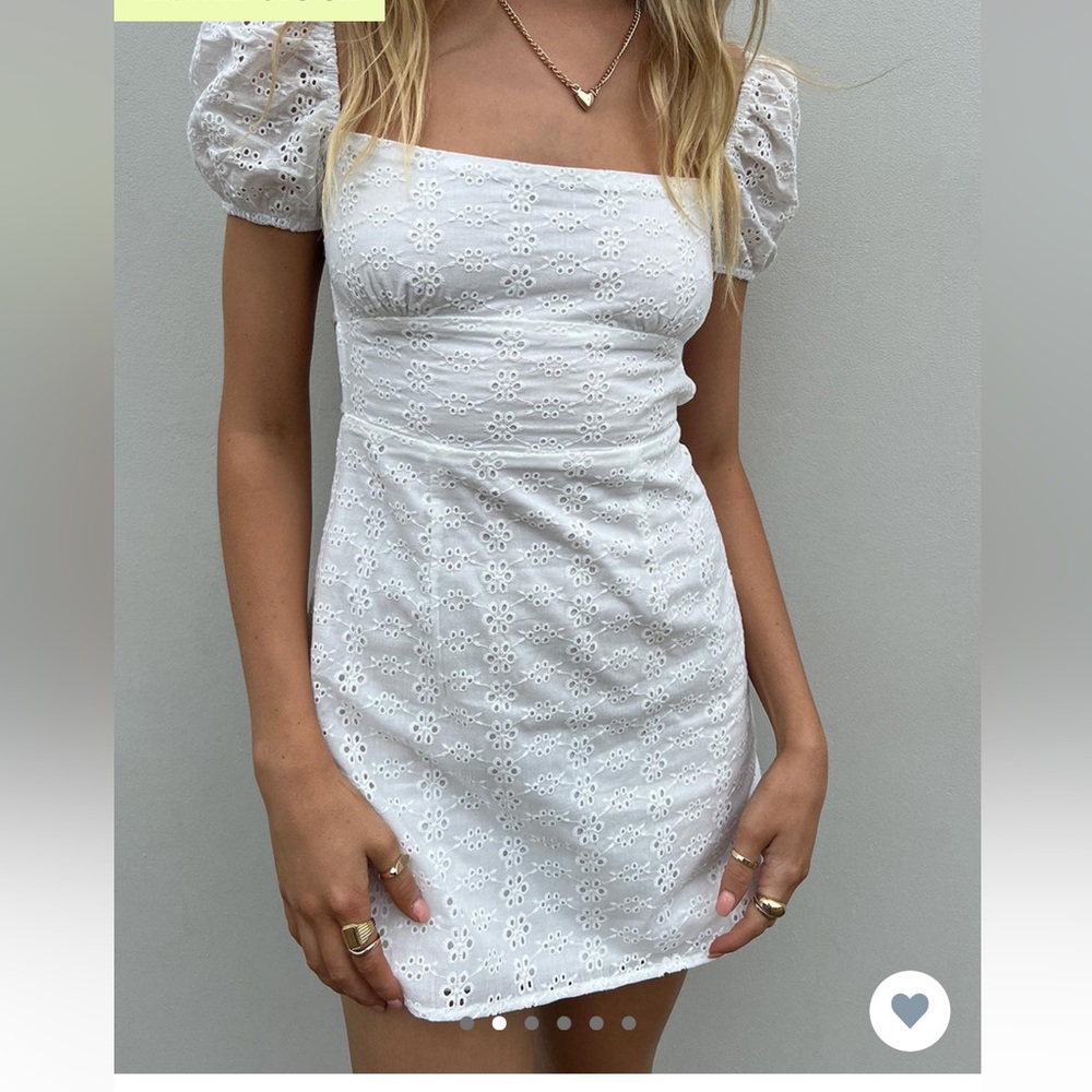 NWOT Princess Polly Havena Anglaise Mini Dress White